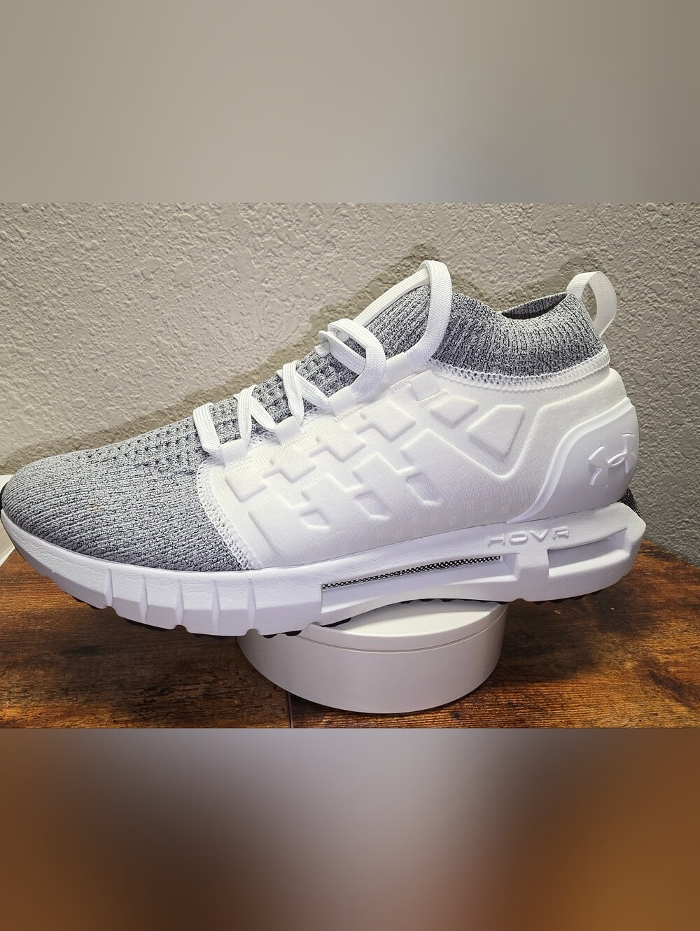 Under Armour Men’s White and Gray Knit Slip-On Athletic Shoes